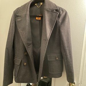 Tory Burch pea coat gray jacket